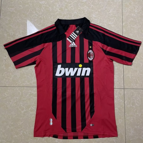 2007-08 Retro Version AC Milan Home Red & Black Thailand Soccer Jersey AAA-601/811