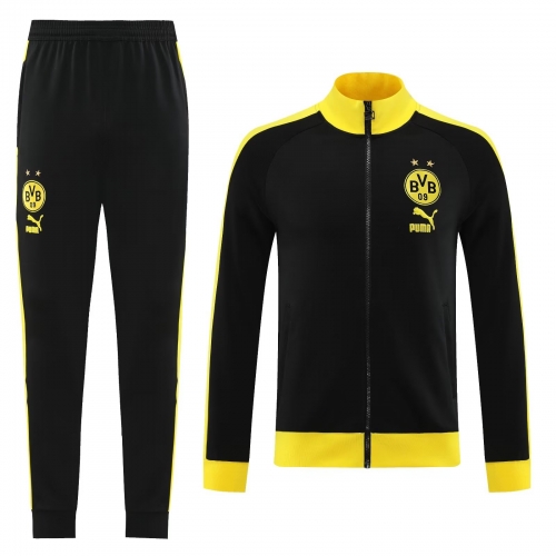 2023/24 Borussia Dortmund Black & White Jacket Uniform-LH