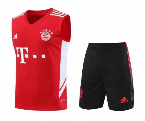 2023/24 Bayern München Red Thailand Soccer Training Jersey Vest Uniform-418