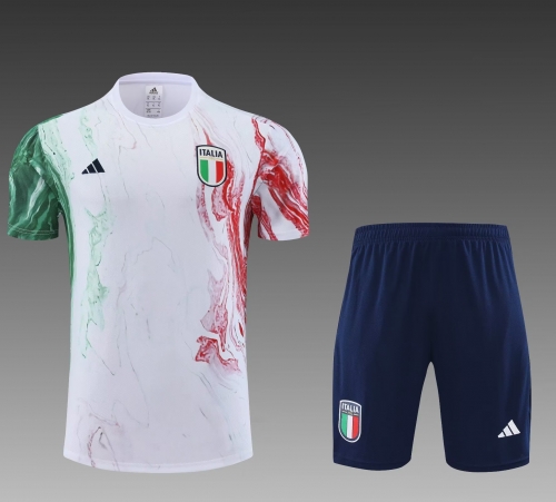 2023/24 Italy White Shorts-Sleeve Thailand Soccer Uniform-PO