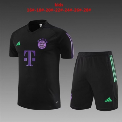 Kids 2023/24 Bayern München Black Kids/Youth Soccer Tracksuit Uniform-801