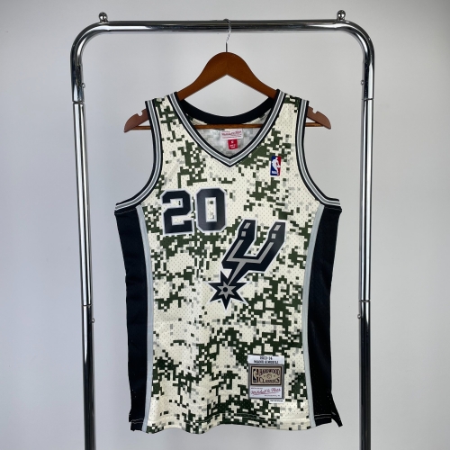 MN Hot Press SW 13-14 Retro Version NBA San Antonio Spurs Camouflage #20 Jersey-311