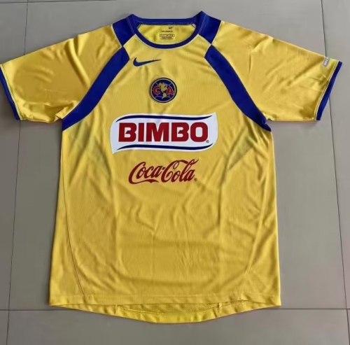 05 Retro Version Club América Home Yellow Thailand Soccer Jersey AAA-321