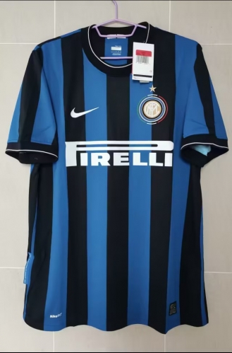 09-10 Retro Version Inter Milan Home Blue & Black Thailand Soccer Jersey AAA-1041
