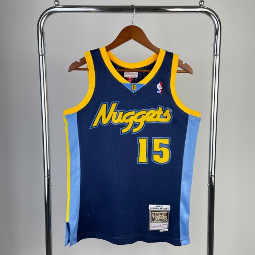 MN Hot Press SW 06-06 Retro Version NBA Denver Nuggets Dark Blue #15 Jersey-311