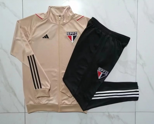 2023/24 Sao Paulo Dark Yellow Thailand Soccer Jacket Uniform-815