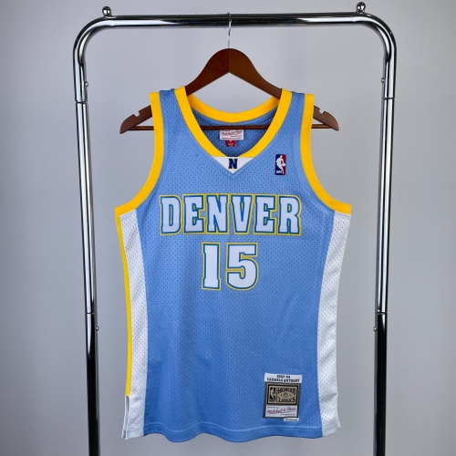 MN Hot Press SW 03-04 Retro Version NBA Denver Nuggets Blue #15 Jersey-311