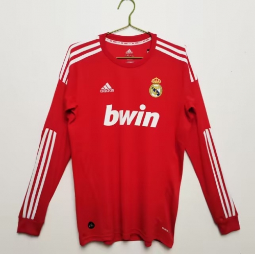 11-12 Retro Version Real Madrid Red LS Thailand Soccer Jersey AAA-811/710/301