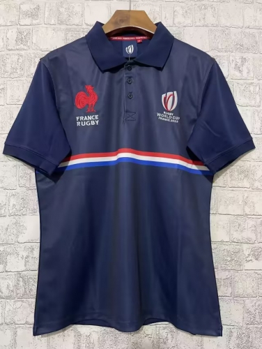 2023 France Home Royal Blue Thailand Rugby Shirts-805