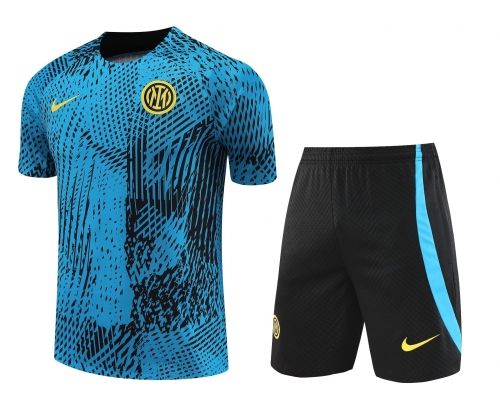 2023/24 Inter Milan Blue & Green Thailand Soccer Training Uniform-418