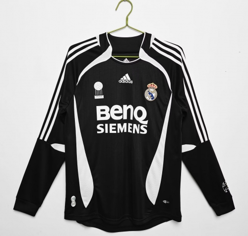 2006-2007 Retro Version Real Madrid 2nd Away Black LS Thailand Soccer Jersey AAA-710/503