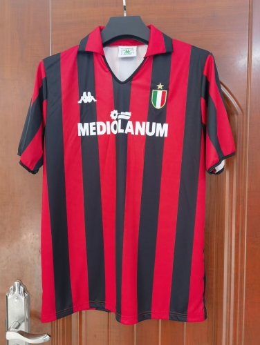 1988-89 Retro Version AC Milan Home Red & Black Thailand Soccer Jersey AAA-41/LC