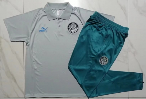 2023/24 SE Palmeiras Gray Thailand Soccer Polo Uniform-805