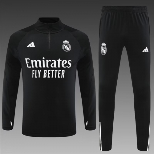 2023/24 Real Madrid Black Thailand Tracksuit Uniform-801