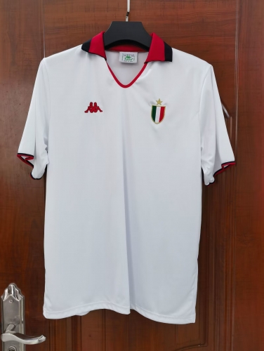 1988-89 Champions Retro Version AC Milan Away White Thailand Soccer Jersey AAA-LC