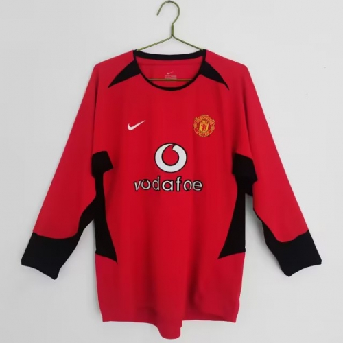 02 Retro Version Manchester United  Home Red LS Thailand Soccer Jersey AAA-601/710/811