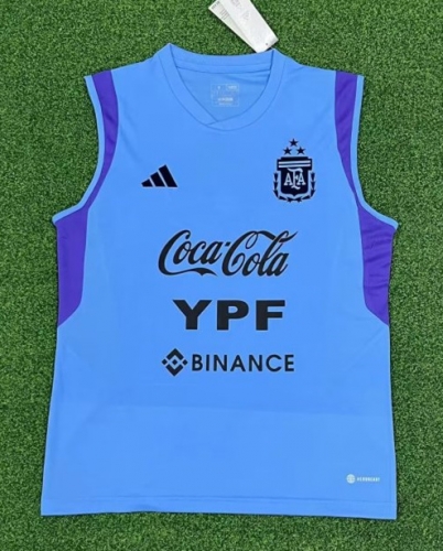 With Adv 2022-23 Argentina Blue Training Thailand Soccer Vest-320
