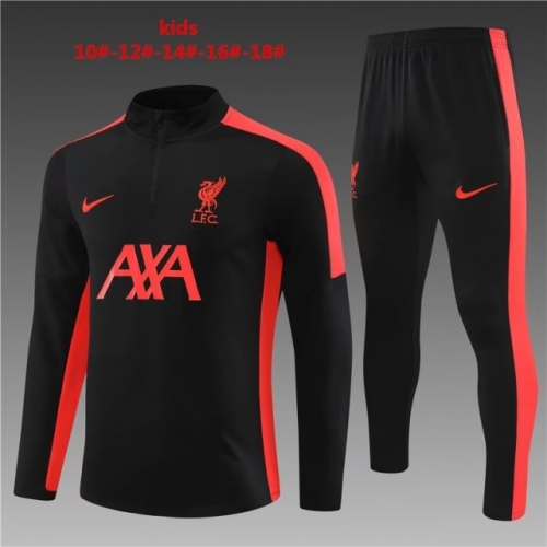Kids 2023/24 Liverpool Black Kids/Youth Soccer Tracksuit Uniform-801