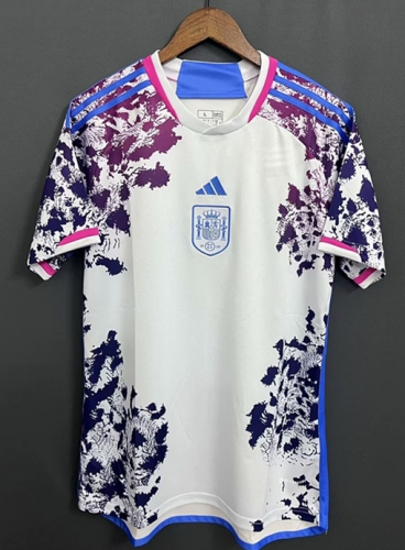 2023/24 Spain Away White & Blue Thailand Soccer Jersey AAA-709