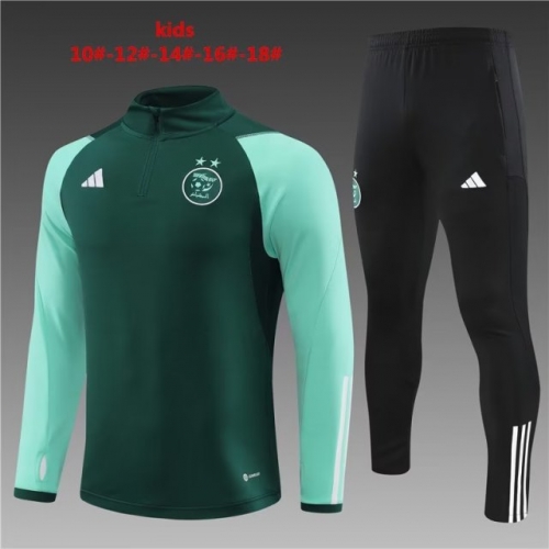 Kids 2023/24 Algeria Green Kids/Youth Soccer Tracksuit Uniform-801