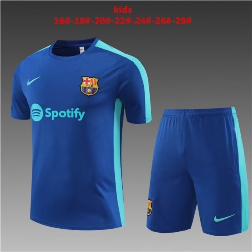 Kids 2022/23 Barcelona CaiBlue Kids/Youth Soccer Tracksuit Uniform-801