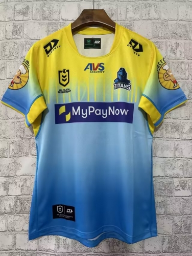 2023 Titans Blue & Yellow Thailand Rugby Shirts-805