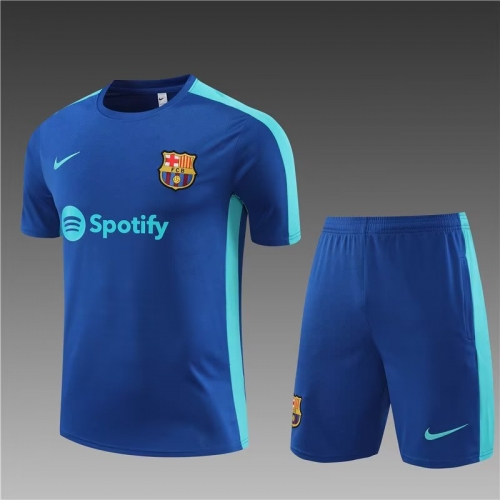 2023/24 Barcelona CaiBlue Shorts-Sleeve Thailand Tracksuit Uniform-801