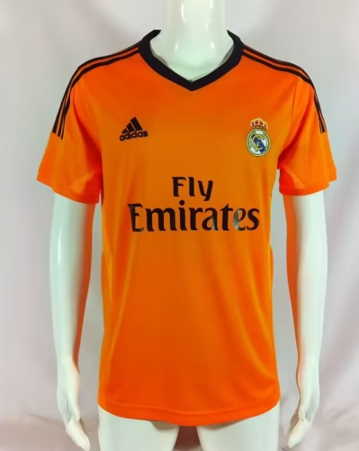13-14 Retro Version Real Madrid 2nd Away Orange Thailand Soccer Jersey AAA-503
