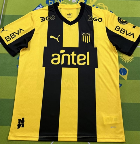 2023/24 CA Peñarol Home Yellow & Black Thailand Soccer Jersey AAA-522