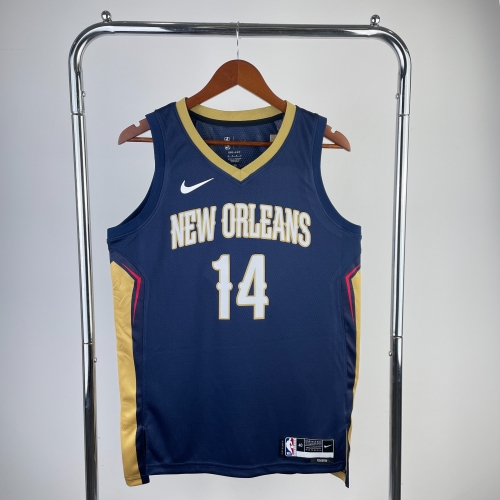 2023 Season NBA New Orleans Pelicans Royal Blue #14 Jersey-311