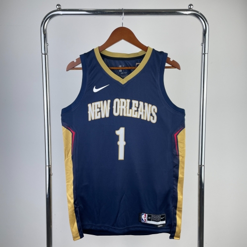 2023 Season NBA New Orleans Pelicans Royal Blue #1 Jersey-311