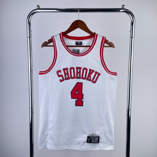 With logo NBA Slam Dunk Version White #4 NBA Jersey-311