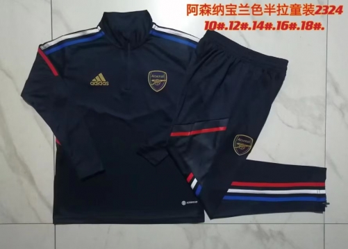 2023/24 Arsenal Black Kids/Youth Soccer Tracksuit Uniform-815