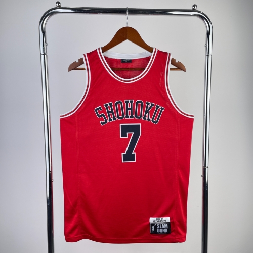 With logo NBA Slam Dunk Version Red #7 NBA Jersey-311
