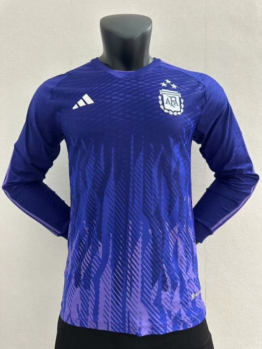 Player Version 3 Star 2022/23 Argentina Away Purple Thailand LS Soccer Jeesey AAA-16