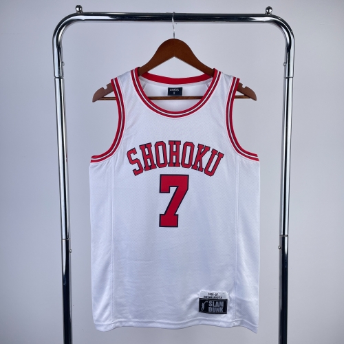 With logo NBA Slam Dunk Version White #7 NBA Jersey-311