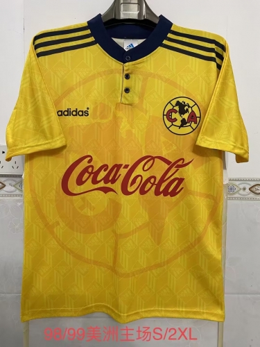 98-99 Club América Home Yellow Thailand Soccer Jersey AAA-2041/410