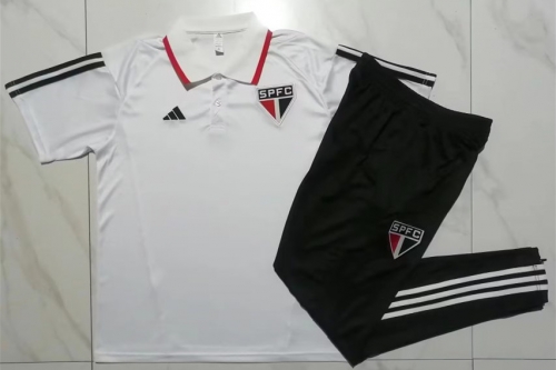 2023/24 São Paulo FC White Thailand Polo Uniform-815