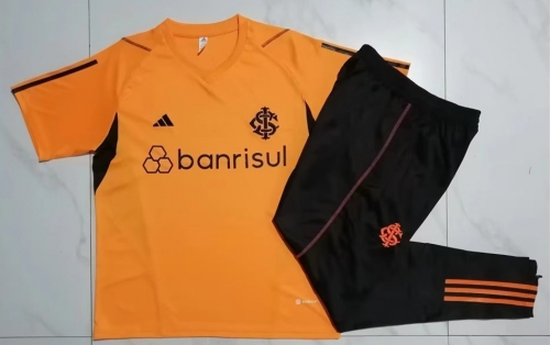 2023/24 Brazil SC Internacional Orange Shorts-Sleeve Thailand Tracksuit Uniform-815