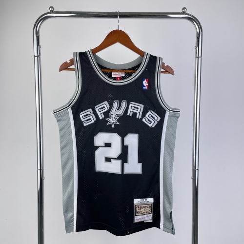 MN Hot Press Retro Version 1998-99 NBA San Antonio Spurs Black #21 Jersey-311