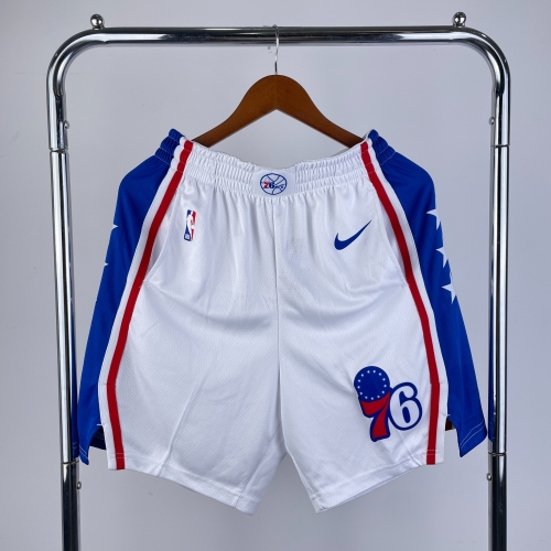 Philadelphia 76ers White NBA Shorts-311