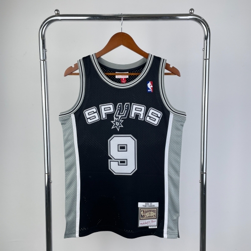 MN Hot Press Retro Version SW 1993-94 NBA San Antonio Spurs Black #9 Jersey-311