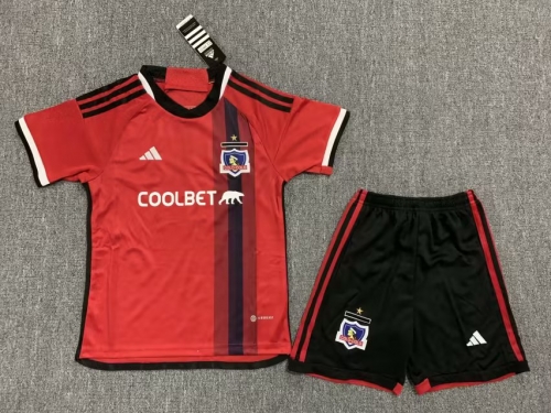 Kids 2023/24 Colo-Colo Away Red Kids/Youth Soccer Uniform-36/SKE/522