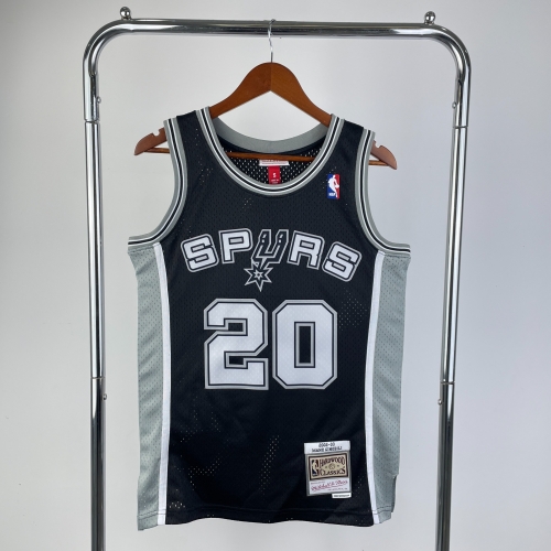 MN Hot Press Retro Version 1998-99 NBA San Antonio Spurs Black #20 Jersey-311
