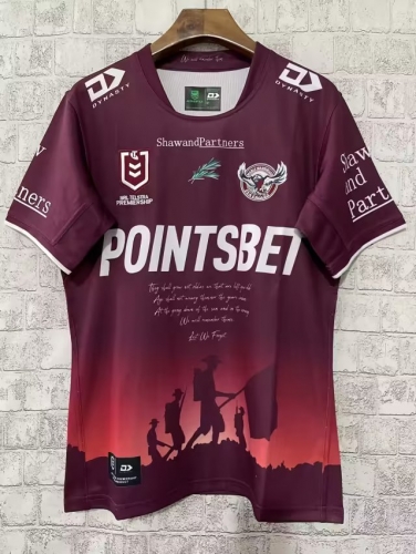 2023 Manly-Warringah Sea Eagles Home Purple Thailand Rugby Shirts-805