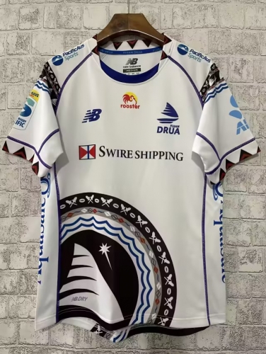 2023-24 Fiji Home White Thailand Rugby Shirts-805