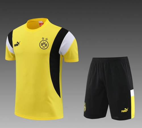 2023/24 Borussia Dortmund Yellow Shorts-Sleeve Thailand Tracksuit Uniform-PO