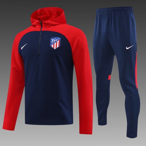 2023/24 Atletico Madrid Red Thailand Soccer Tracksuit Uniform With Hat-PO