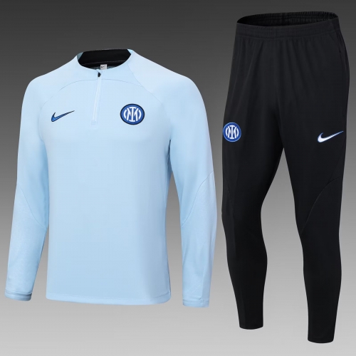 2023/24 Inter Milan Light Blue Thailand Soccer Tracksuit Uniform-411/PO/815