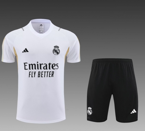 2023/24 Retro Real Madrid White Thailand Tracksuit Vest Uniform-PO